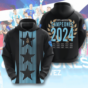 Copa Campeon 2024 Argentina Champions Black Hoodie