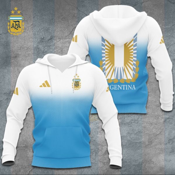 Argentina National Football Gradient Design Hoodie