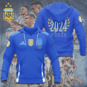 2024 Argentina Campeon Copa America Blue Hoodie