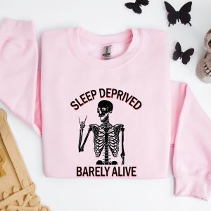 halloween sweatshirt sleep deprived barely alive halloween hoodie skeleton hoodie halloween skull hoodie funny halloween mom sweatshirt 2 OdrKX