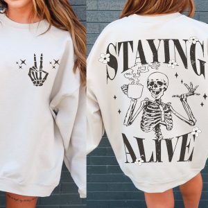 Staying Alive, Skeleton Coffee T-Shirt